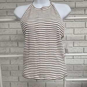 American Eagle Striped Halter Tank Top NWT Ribbed Size M